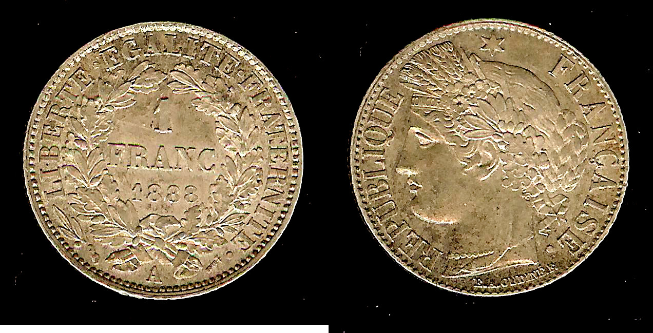 1 francs Ceres 1888A Unc